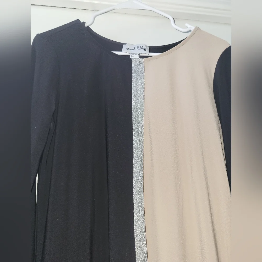 Joseph Ribkoff Black and Beige Tunic - Picture 3 of 5